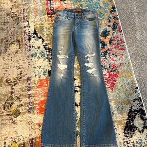 Joes distressed flare jeans in color Gretchen